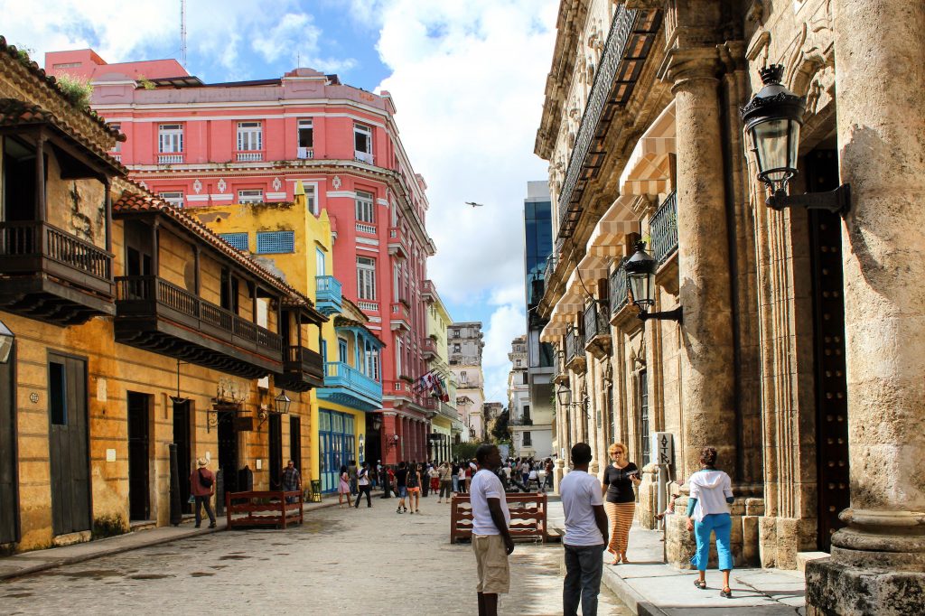 Colourful Havana Vieja Cuba antique buildings vintage