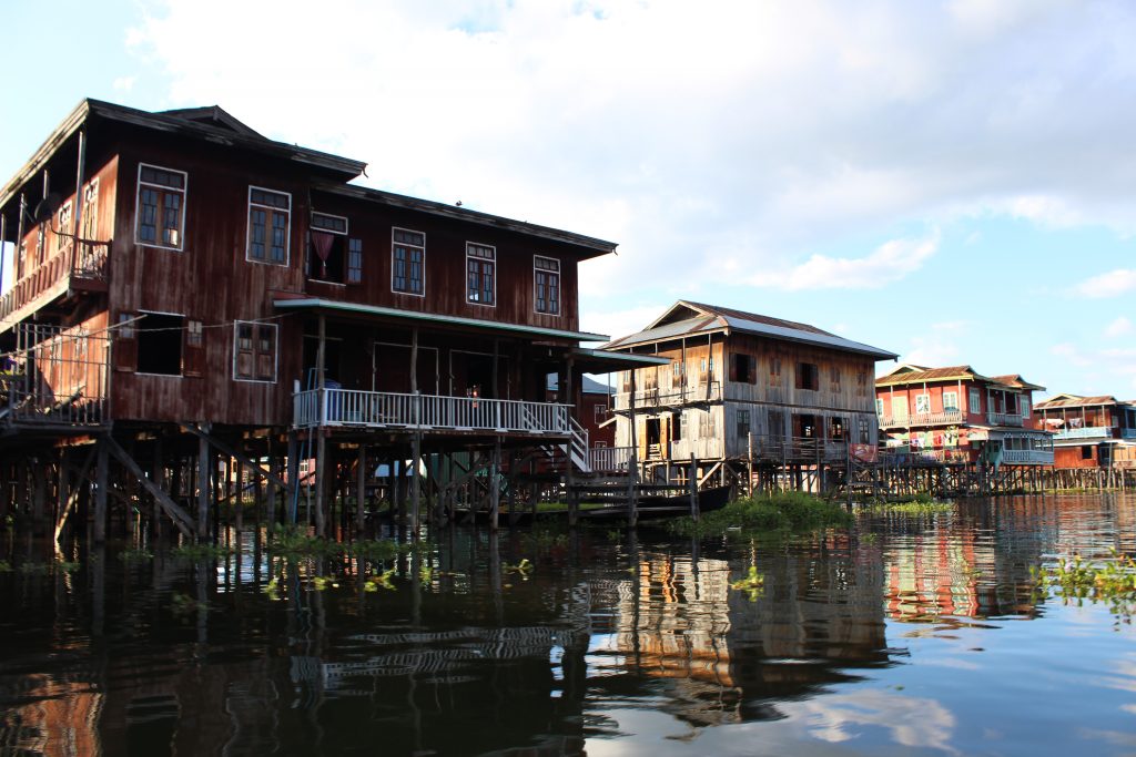 The floating village, everything is built on water! Inle Lake Myanmar