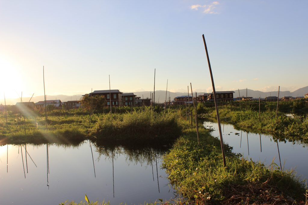 The floating village, everything is built on water! Inle Lake Myanmar